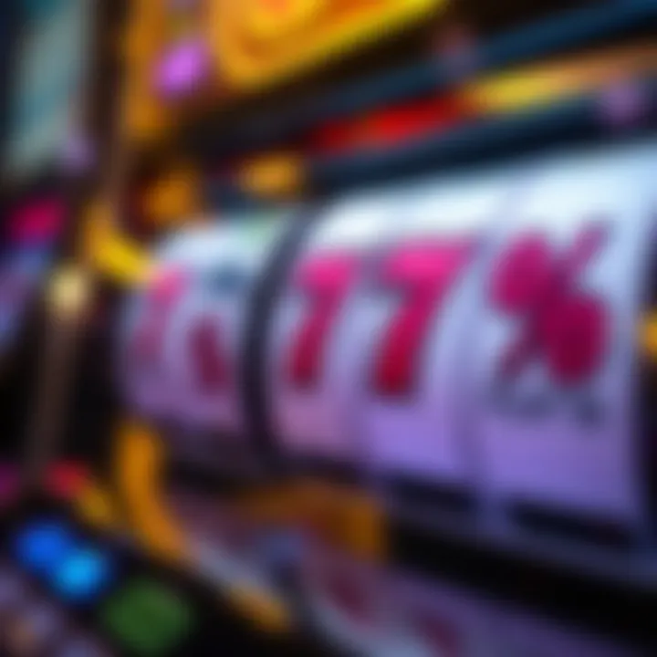 Close-up of a slot machine showcasing RTP percentage