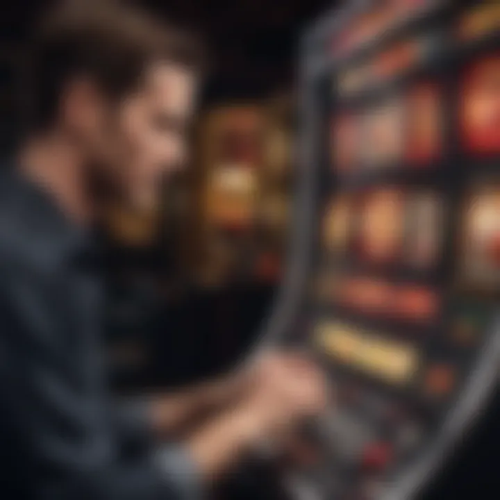 Player engaging with the IGT Super Cherry slot machine interface