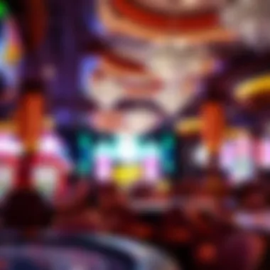 Close-up of casino gaming tables