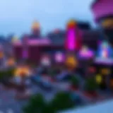 A panoramic view of Cincinnati's downtown casino district showcasing iconic architecture