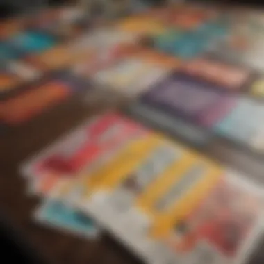 An array of colorful PCH Scratch and Win tickets arranged on a table