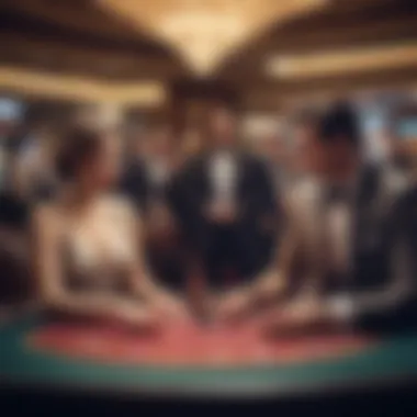 Engagement at the Casino Game Table A classic casino game table with players engaged