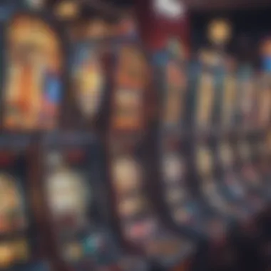 A close-up of colorful slot machines