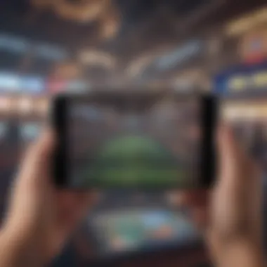 Futuristic concept of mobile sports betting technology