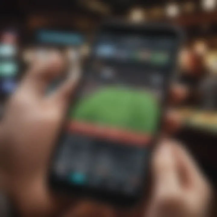 Mobile sports betting app interface showcasing live odds