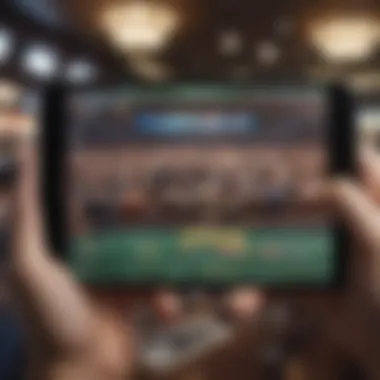 User engaging with a mobile sports betting platform