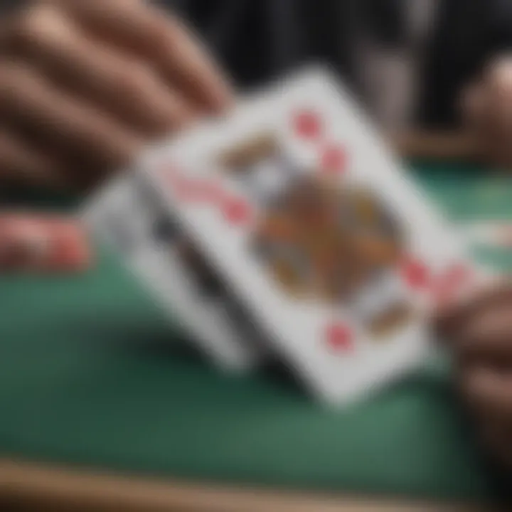 Close-up of Three Card Poker cards showcasing the winning hand